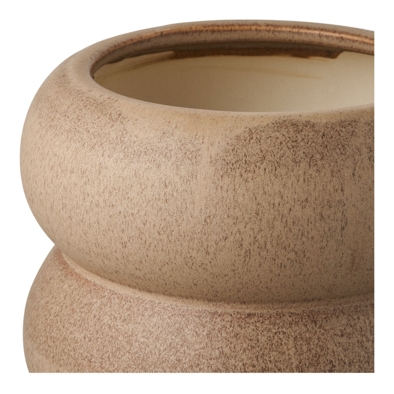 Vaso portavaso in ceramica marrone con forma organica ø19x17,5 cm