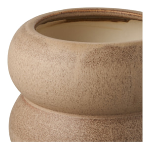 Vaso portavaso in ceramica marrone con forma organica ø19x17,5 cm