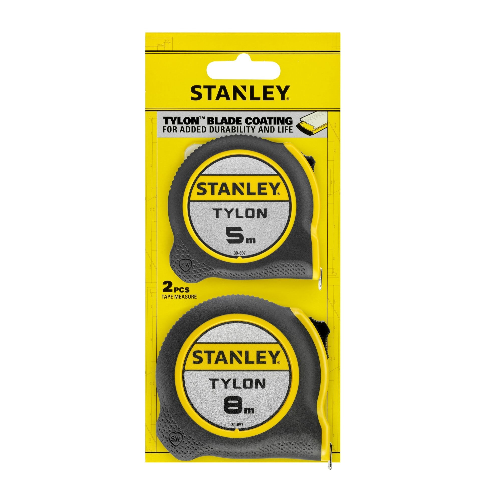 Lot de 2 mètres Tylon + 5 m et 8 m, gamme PRO STANLEY