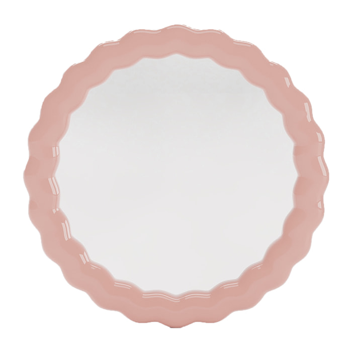 Georgia - Miroir mural design ondulé en céramique rose