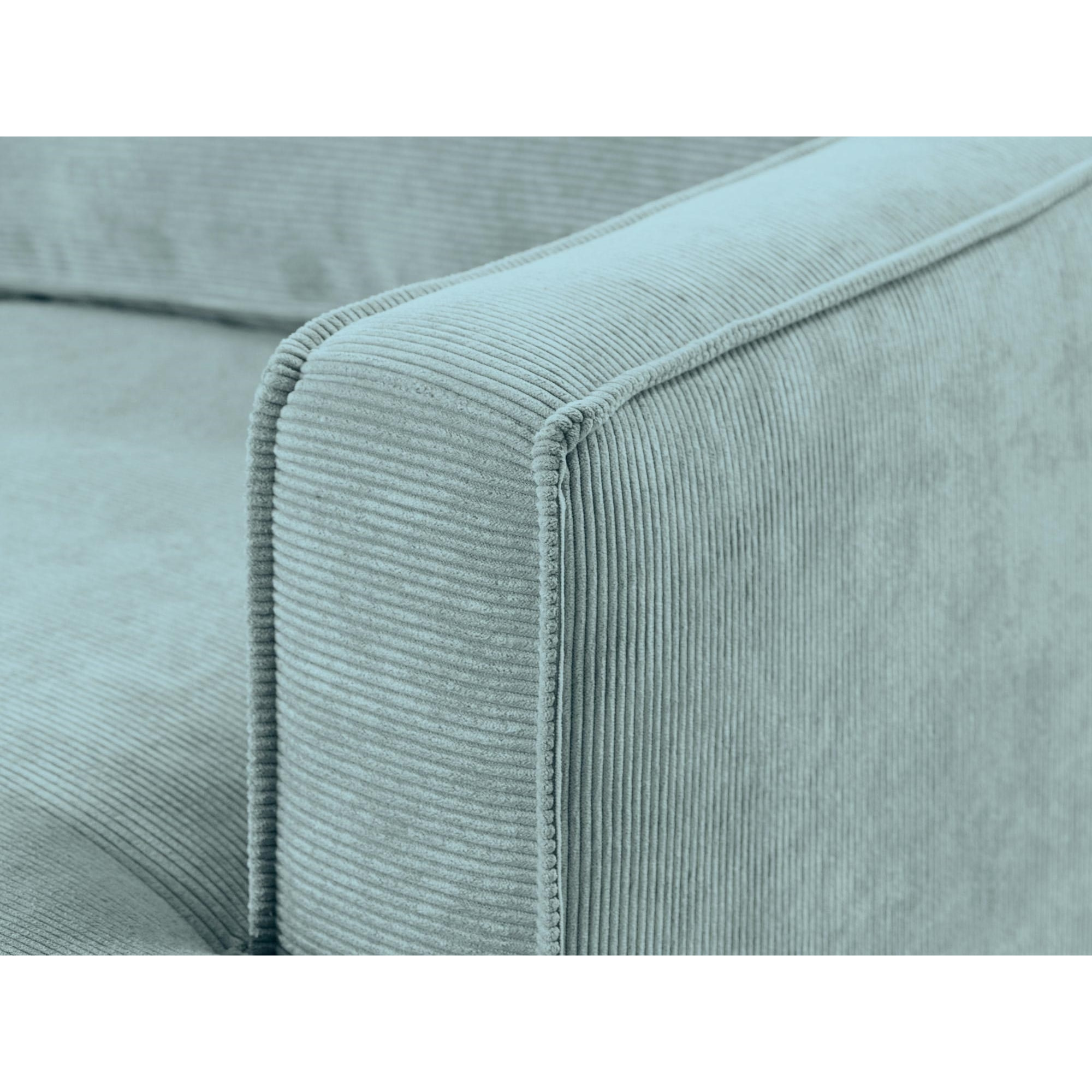 Jake - canapé panoramique d'angle gauche - convertible avec coffre - 7 places - en velours côtelé - Bleu