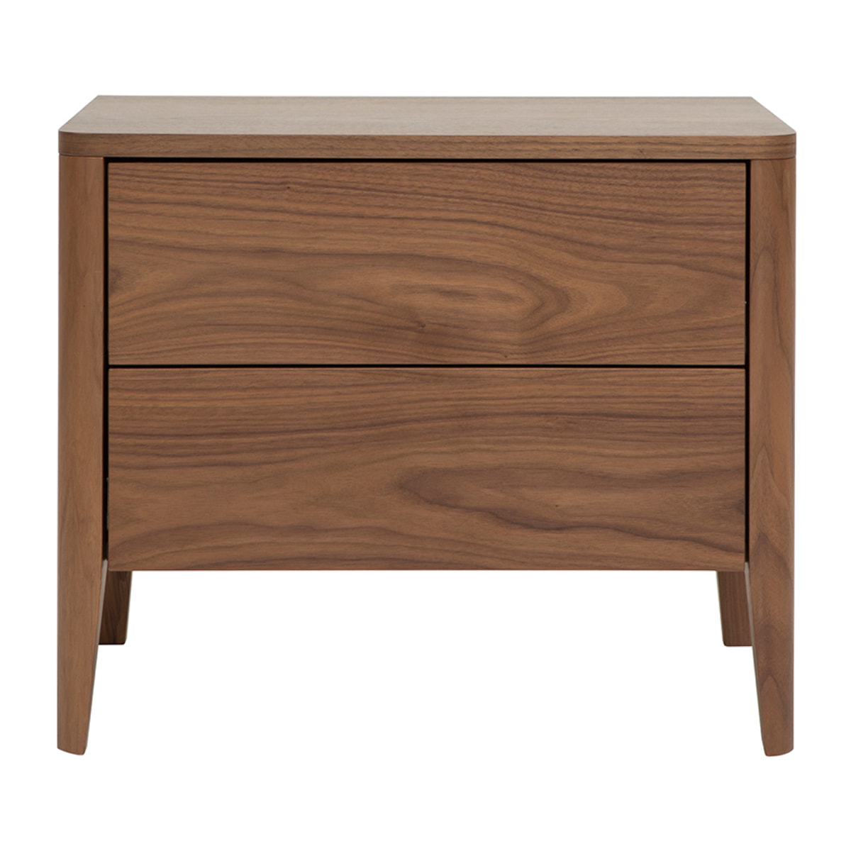 Table de chevet avec rangements 2 tiroirs bois foncé noyer BENJA