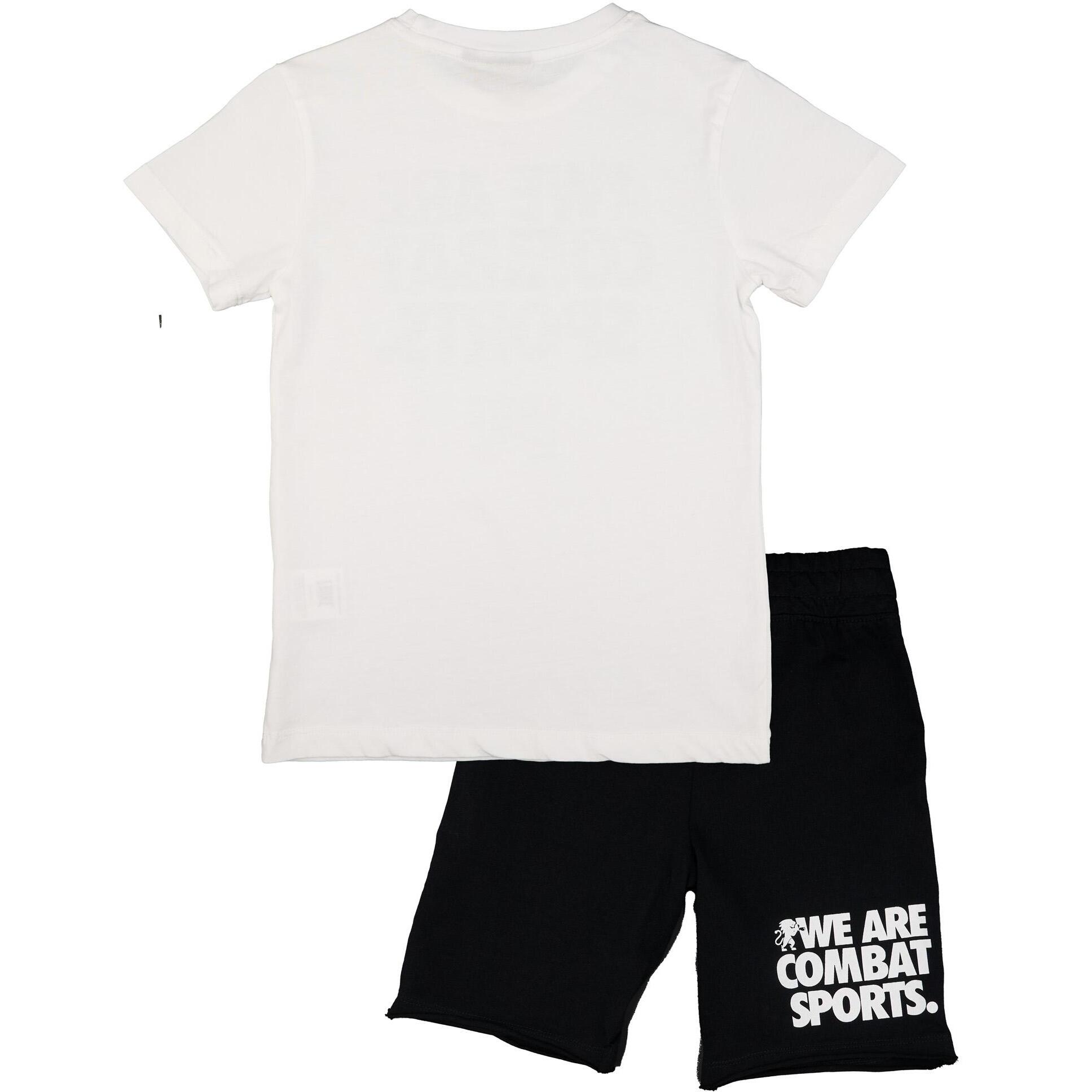 Set completo da bambino in cotone con t-shirt e pantaloncini Leone WACS