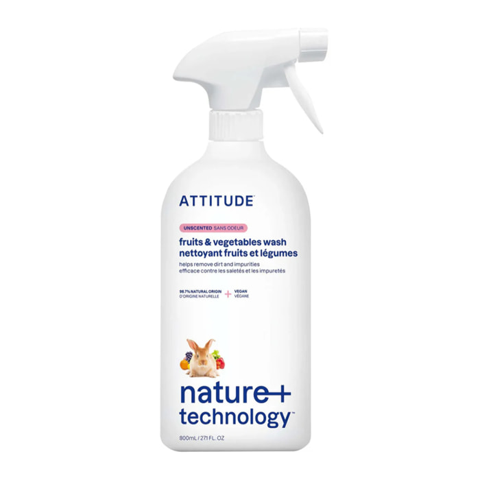Limpiador para fruta y verdura Attitude 800 ml