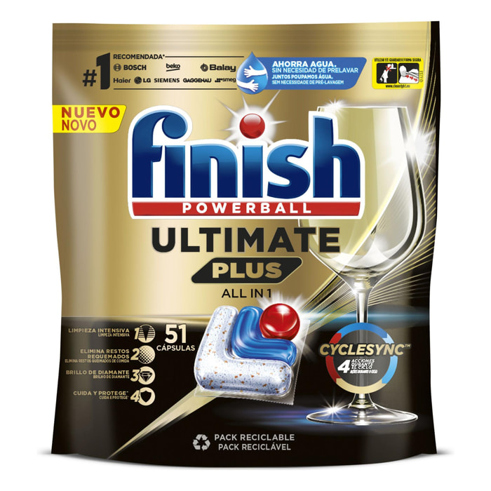 Finish Ultimate Plus Pastillas para lavavajillas 102 uds Regular