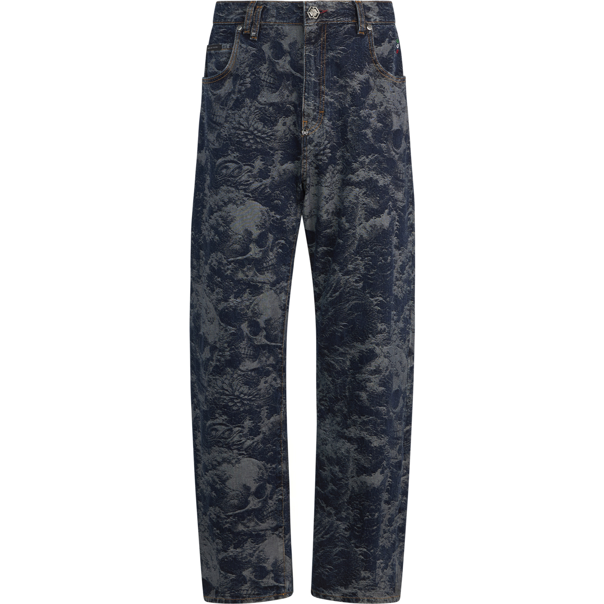 PHILIPP PLEIN Beach Boy Fit Jeans All-Over Skulls Skull