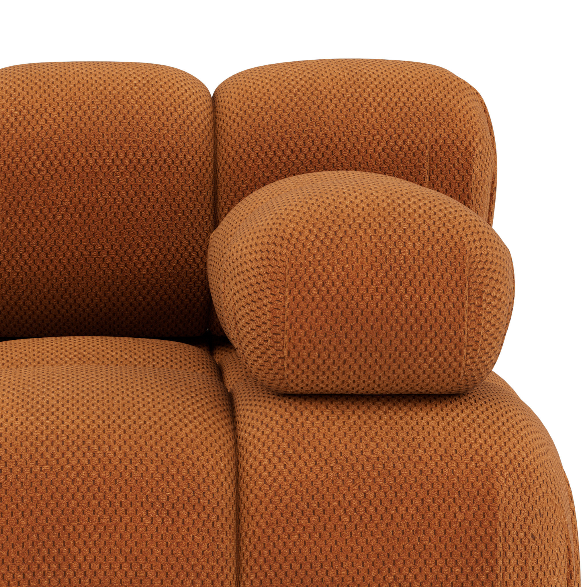 Ruby - module d'assise droit en velours texturé - Terracotta