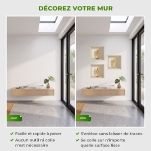 Stickers muraux 3D | Sticker Mural Autocollant effet 3D Egypte statues d'argile - Stickers adhésifs 3D Chambre Salon Trompe l'oeil