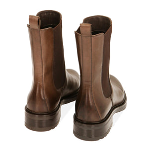 Chelsea boots marroni in pelle