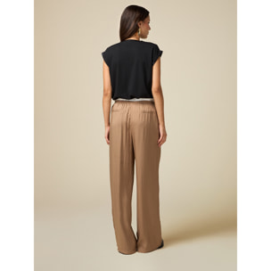 Oltre - Viscose palazzo trousers - Beige