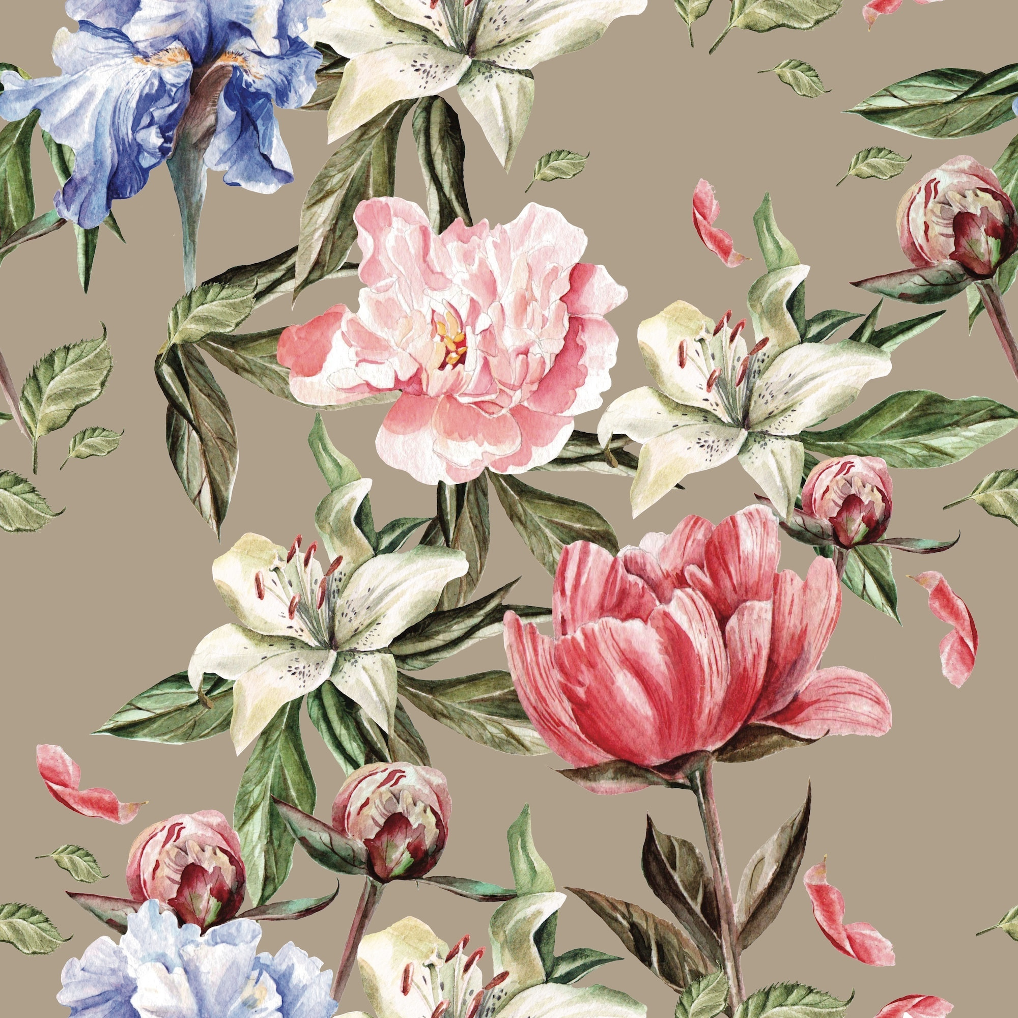 TRAPUNTA INVERNALE VELLUTO LETTO MATRIMONIALE DIS.FLOWER PEONIE TORTORA 350 GR/MQ MADE IN ITALY