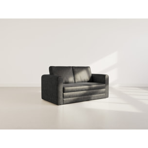 Marilia - canapé 2 places convertible déplimousse en simili - Noir