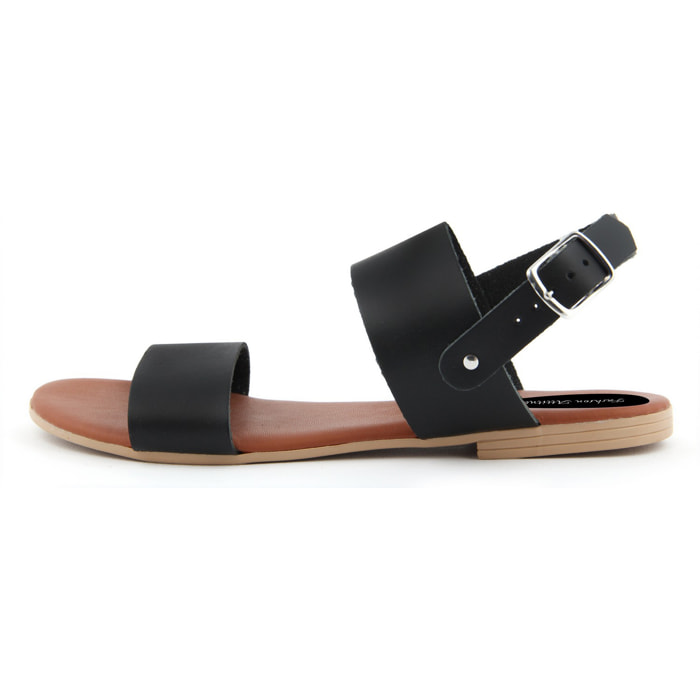 Sandalo Donna in pelle colore Nero