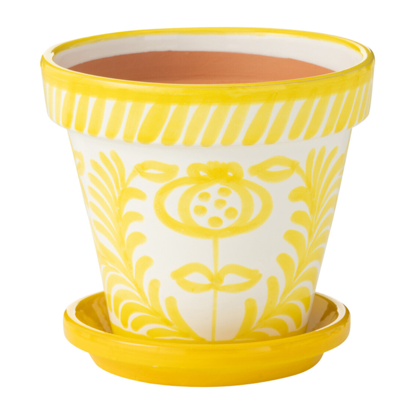 J-Line cache-pot Granada  Handmade + Painted - céramique - jaune - medium - Ø 27 cm