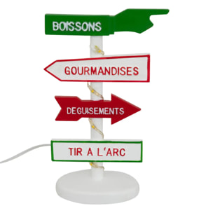 Accessoire village panneau lumineux fête foraine 4 LED