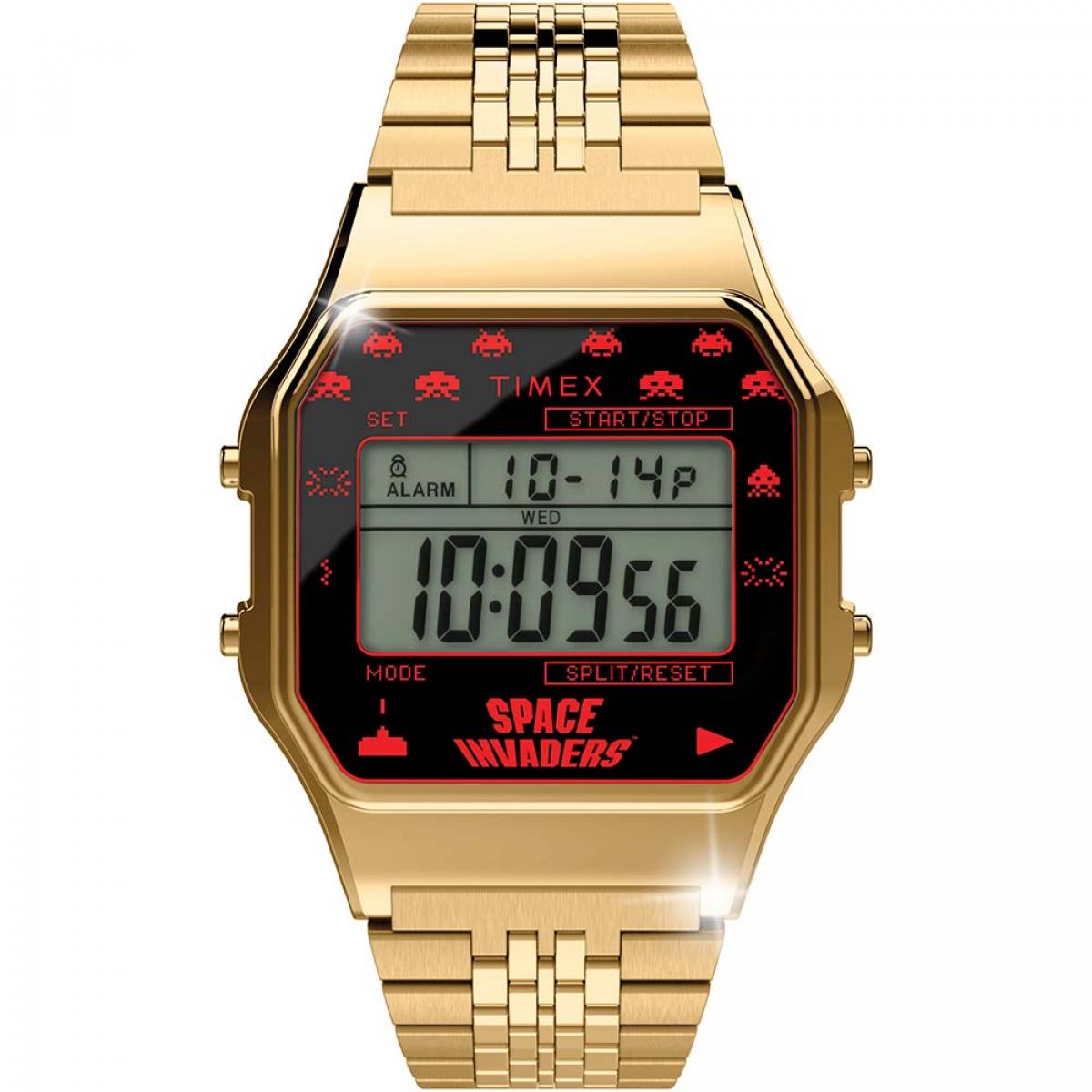 Orologio Timex T80 SPACE INVADERS Acciaio Gold