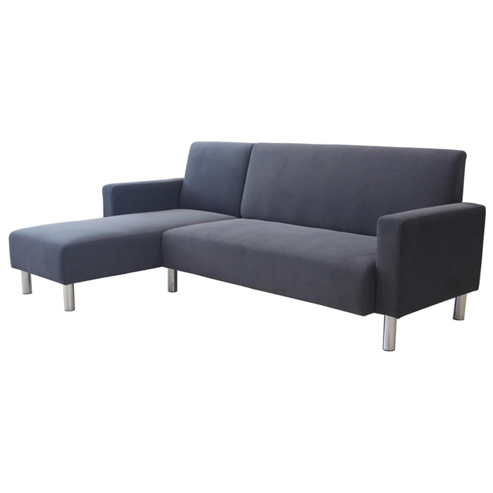 Canapé d'angle tissu réversible ''Rio'' - 4 places - Gris