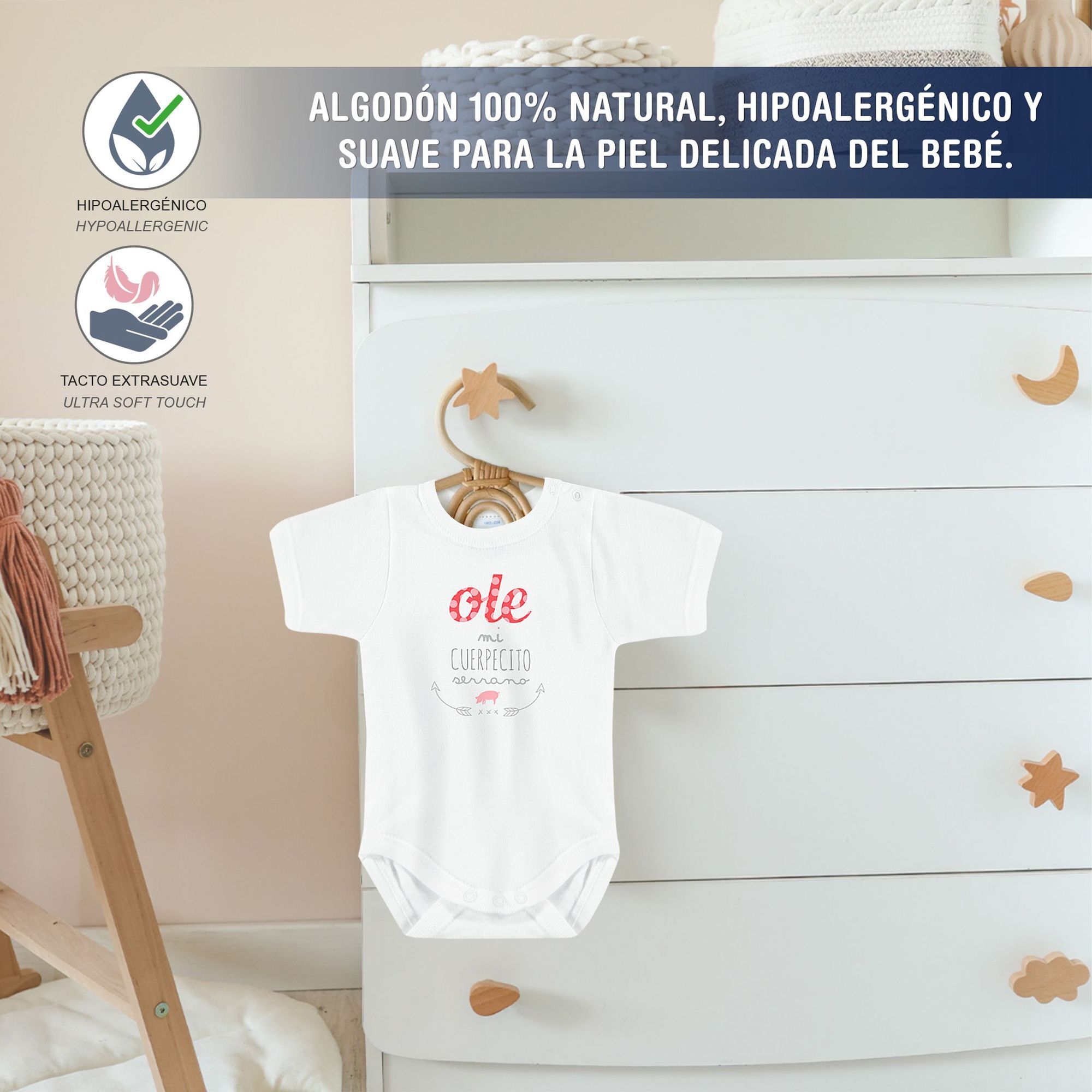 Body bebé personalizado frases algodón