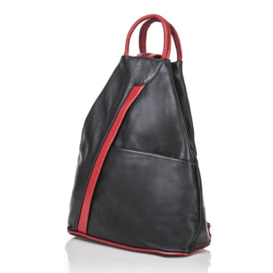 Borsa Donna in vera pelle Made in Italy colore Nero dimensioni cm 31x24x12