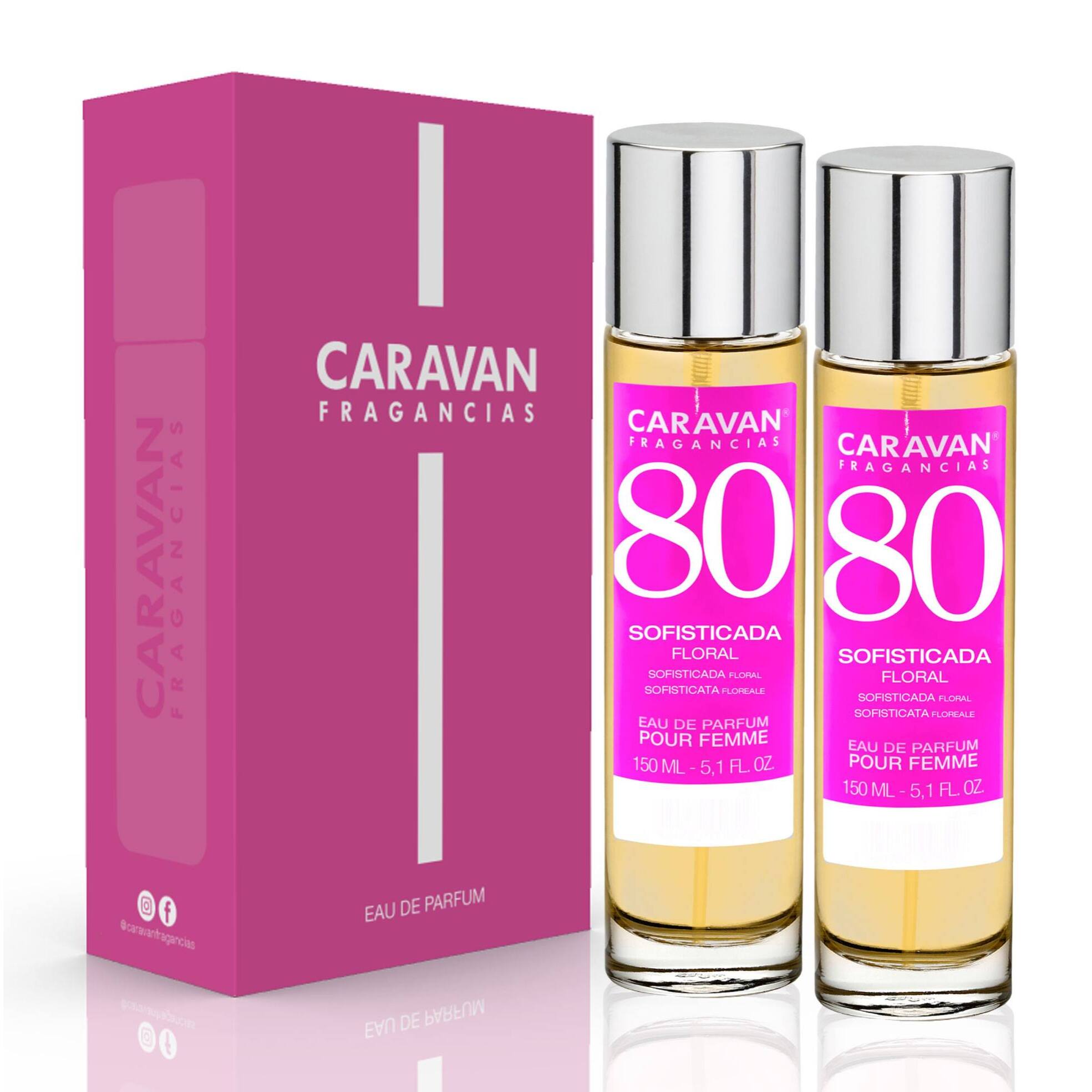 Caravan fragancias - caja de regalo con 2 perfumes nº80 de 150 ml, para mujer