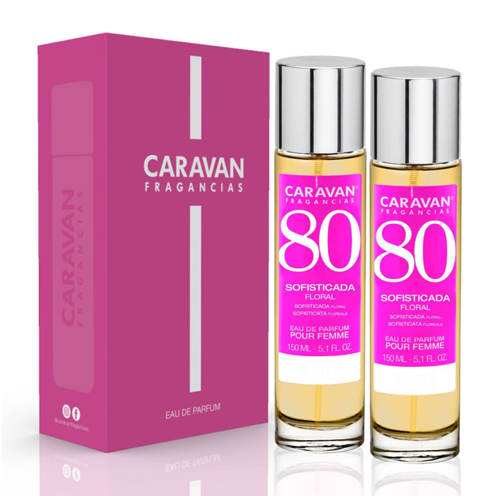 Caravan fragancias - caja de regalo con 2 perfumes nº80 de 150 ml, para mujer