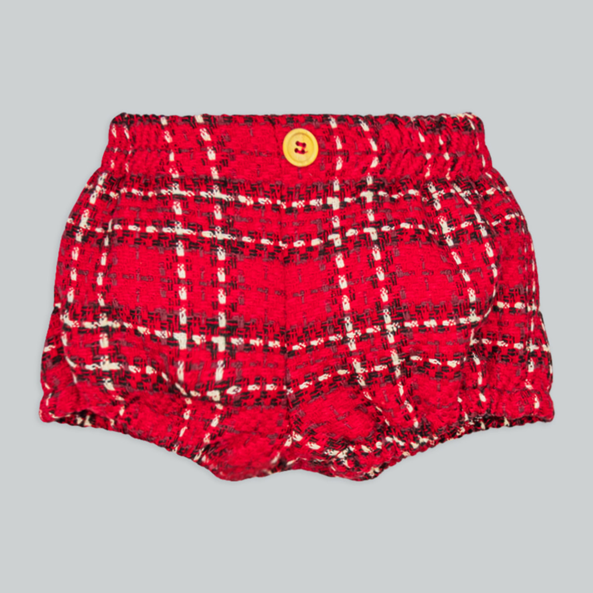 Bermuda Roja Estructura Con Cuadros