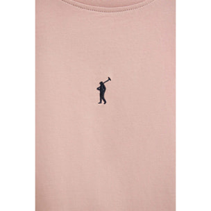 Camiseta sin mangas rosa palo de corte slim con bordado Rigby Go