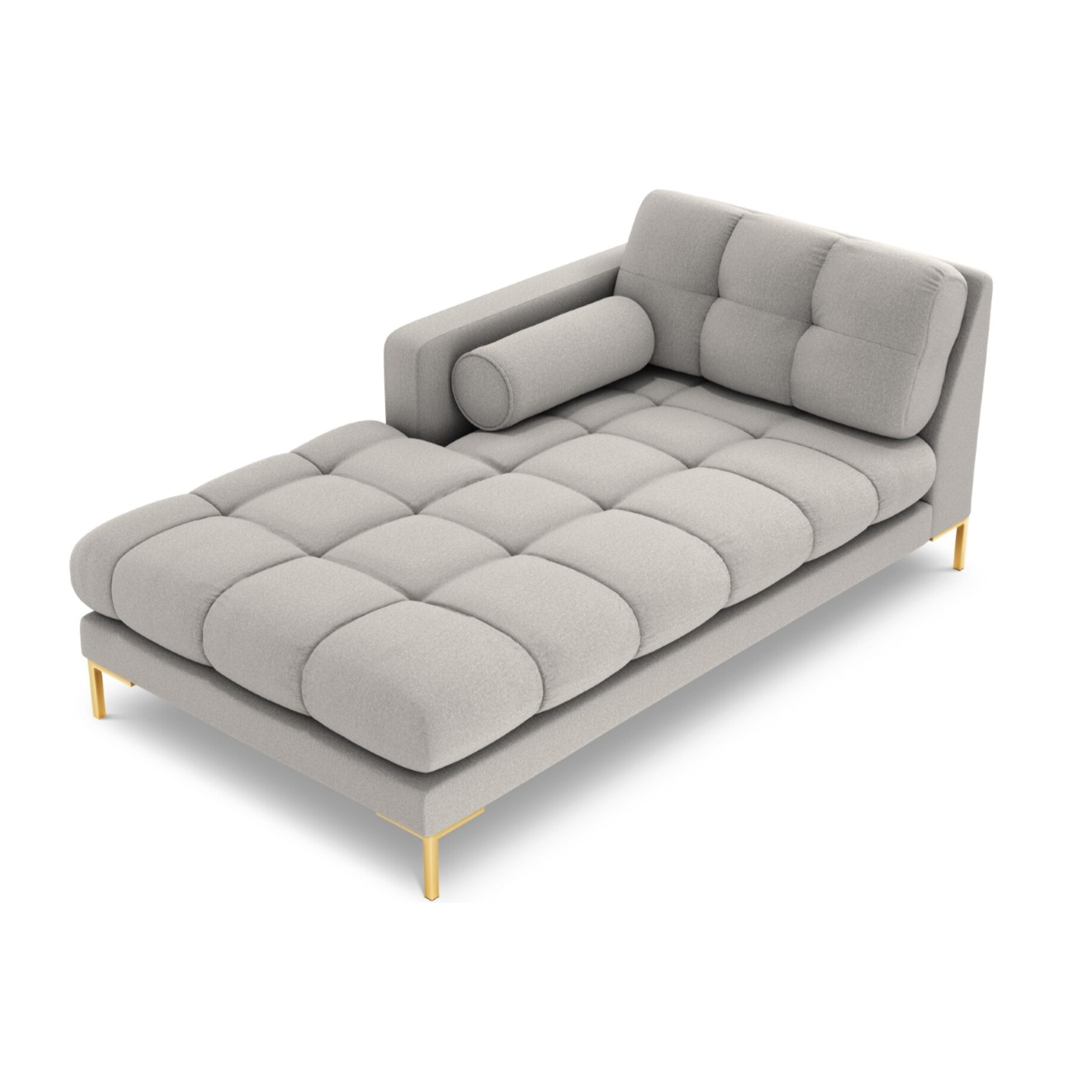 Méridienne gauche "Bali" en tissu structurel gris clair