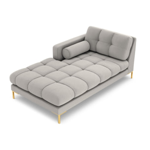 Méridienne gauche "Bali" en tissu structurel gris clair