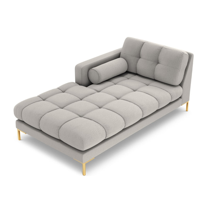 Méridienne gauche "Bali" en tissu structurel gris clair