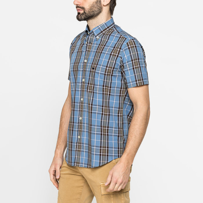 CAMICIA A MANICA CORTA IN COTONE CON FANTASIA