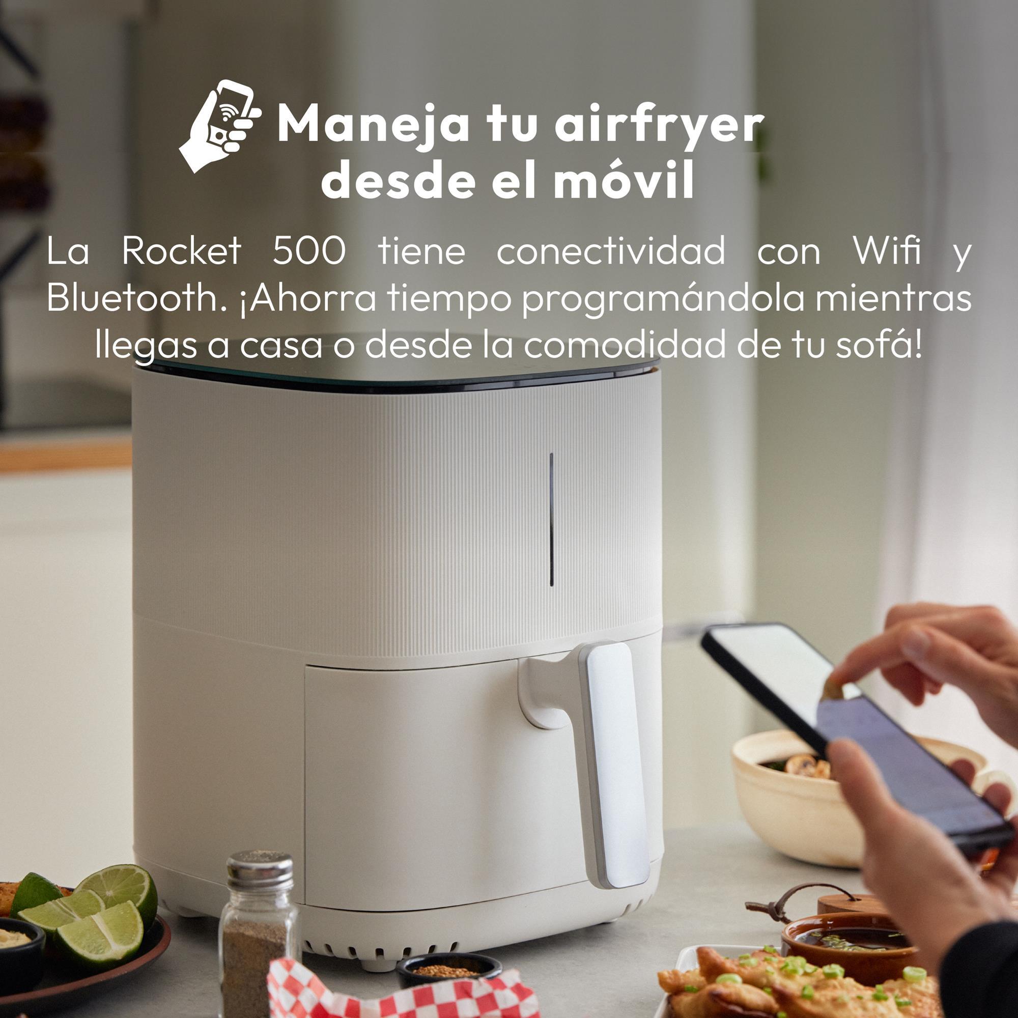 Freidora de aire de 5l y 1500w con 12 programas y revestimiento antiadherente masterpro i-rocket 500