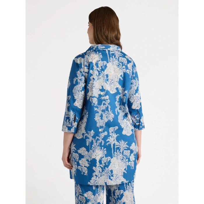 Fiorella Rubino - Vestido con estampado jungla - Azul