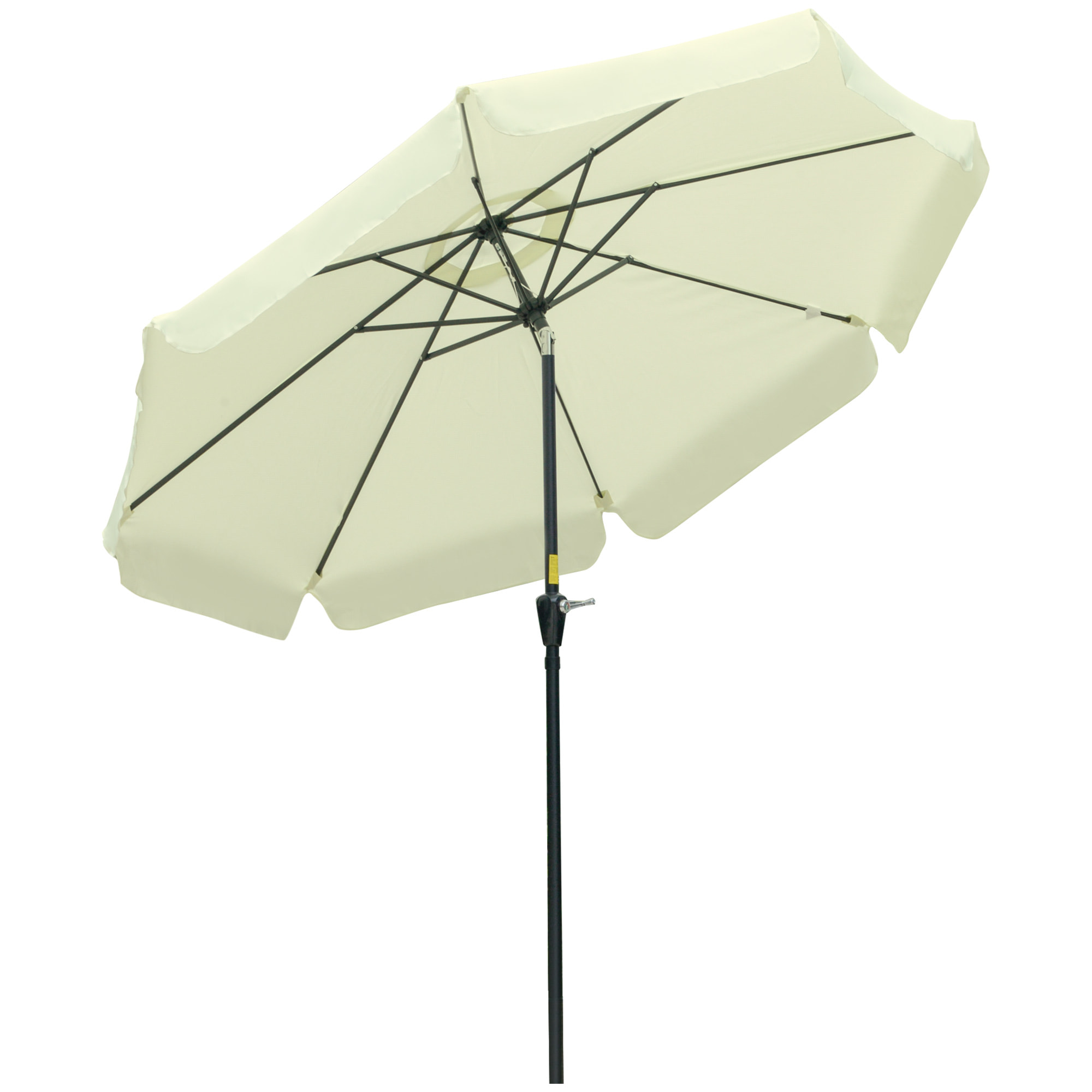 Sombrilla Terraza Exterior Ø266 cm Sombrilla de Jardín Inclinable con Protección UV50+ Poste de Aluminio y Manivela Parasol para Patio Terraza Beige