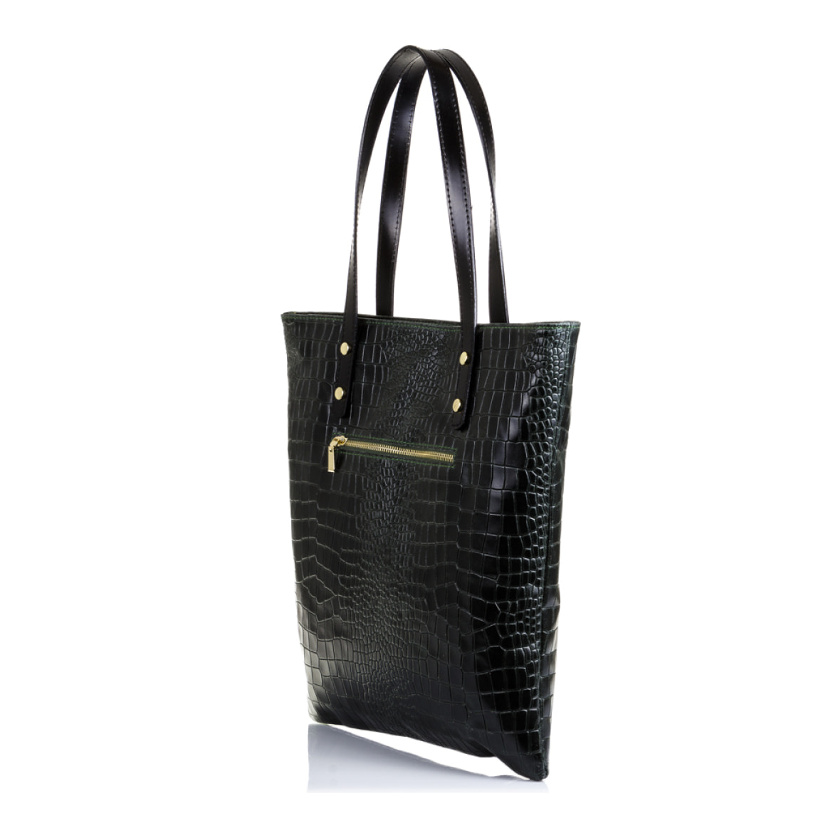 Benedetta Borsa Shopper Donna.Pelle autentica Suede Coccodrillo Stampato