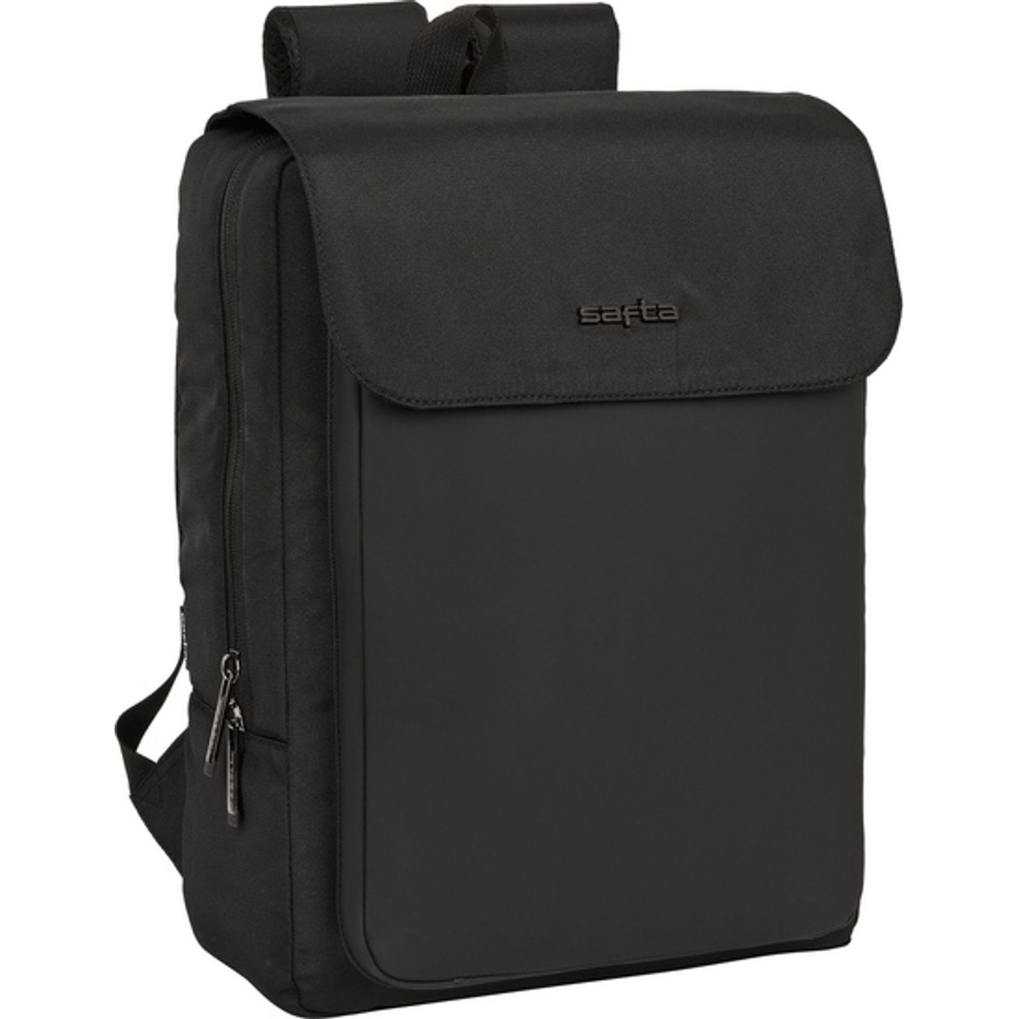 Mochila con solapa portatil 13,3+usb safta business "black"