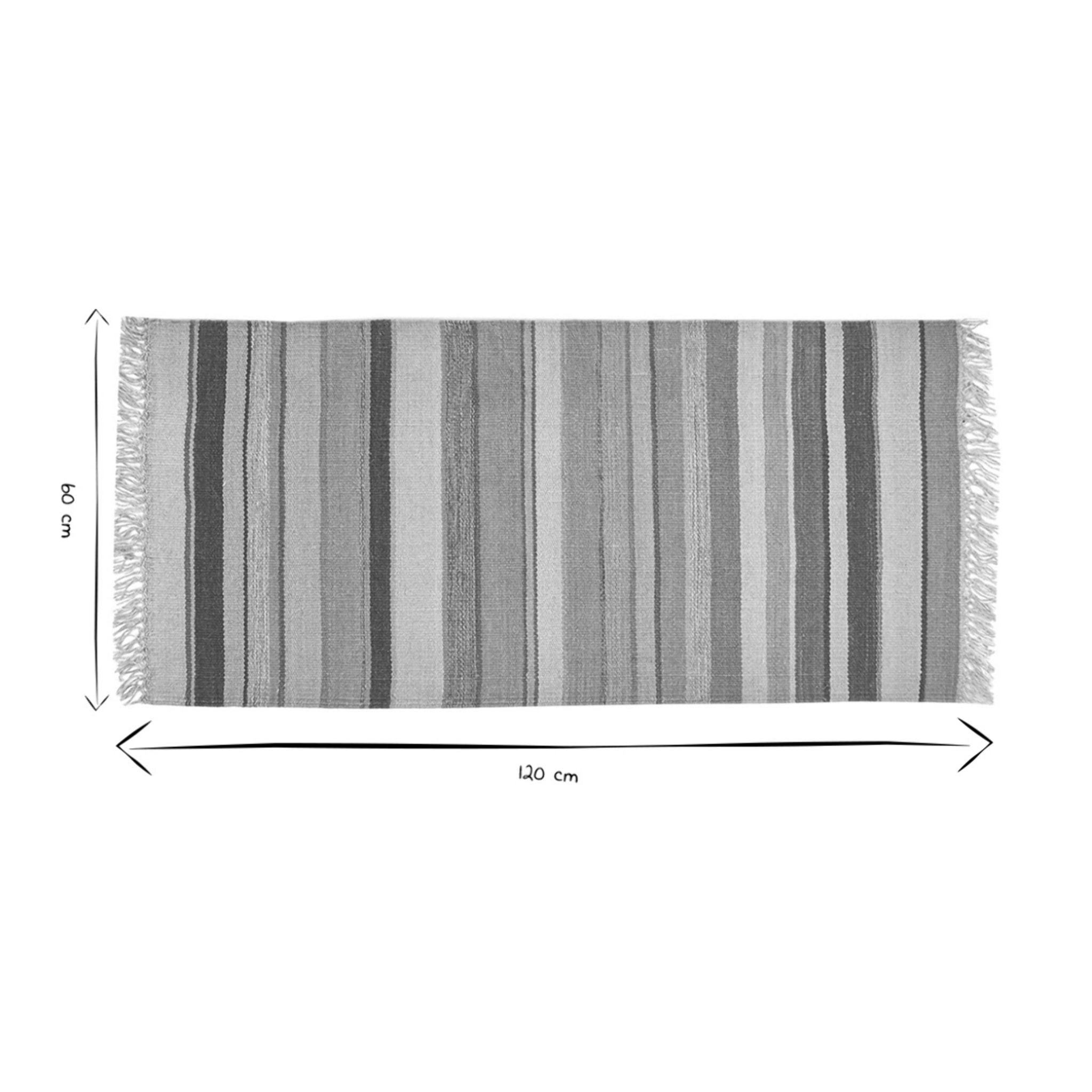 Tapis rectangulaire rayé multicolore en coton 60 x 120 cm SUPLA