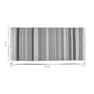 Tapis rectangulaire rayé multicolore en coton 60 x 120 cm SUPLA