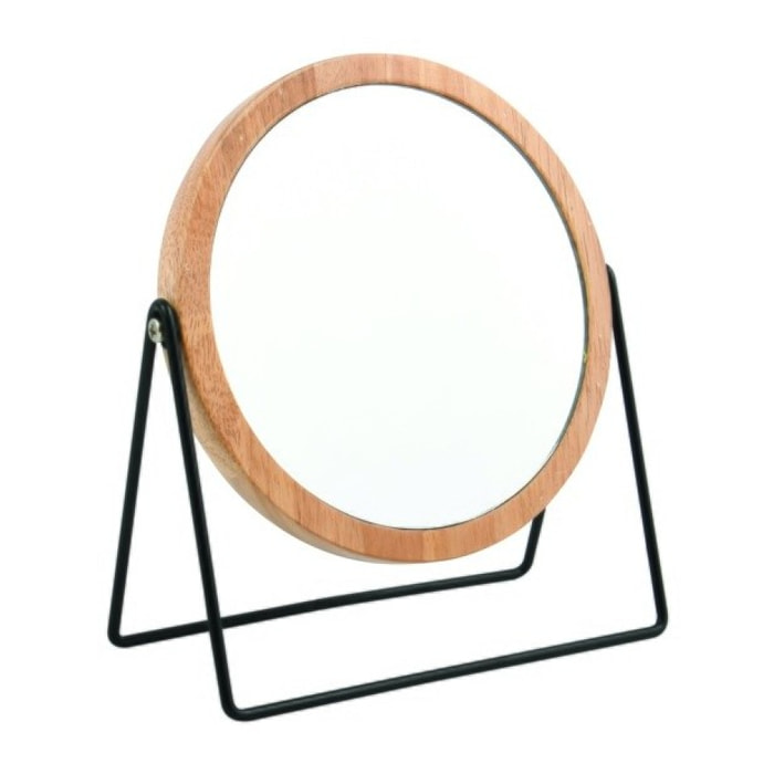 Miroir Rond Grossissant SATCHI Bois & Acier Noir MSV