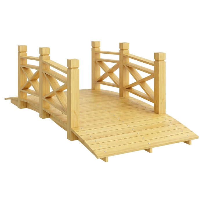 Pont de jardin - pont de bassin - passerelle en bois - L.174cm - bois pré-huilé