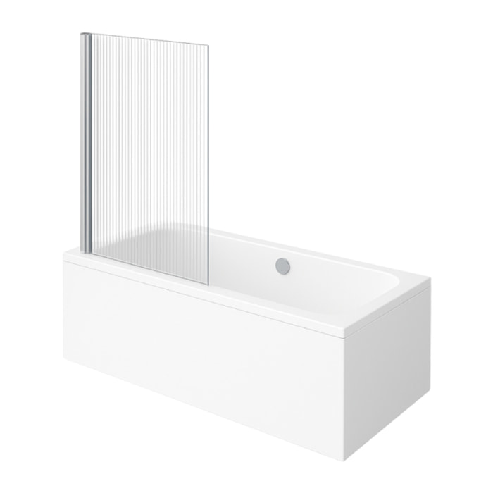 Baignoire droite VILLEROY & BOCH Architectura acrylique 180 x 80 cm  + Pare bain gauche AURYS Raywall chromé