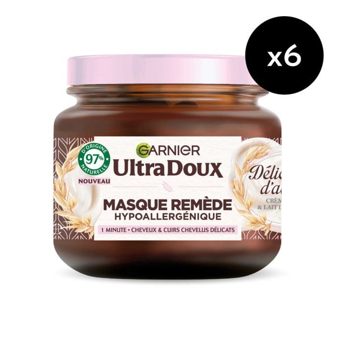 Lot de 6 - Garnier Ultra Doux Masque Remède Hydratant Délicatesse 340ml