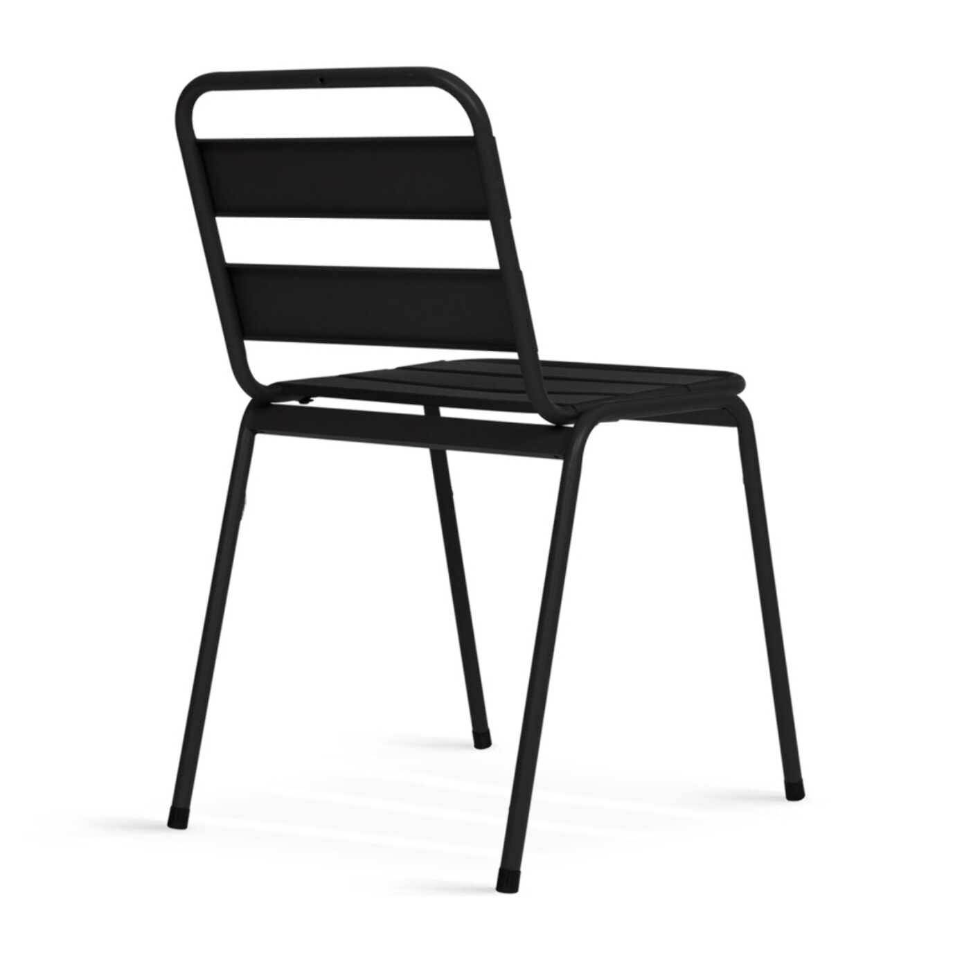 Chaises de jardin empilables en acier noires - lot de 6