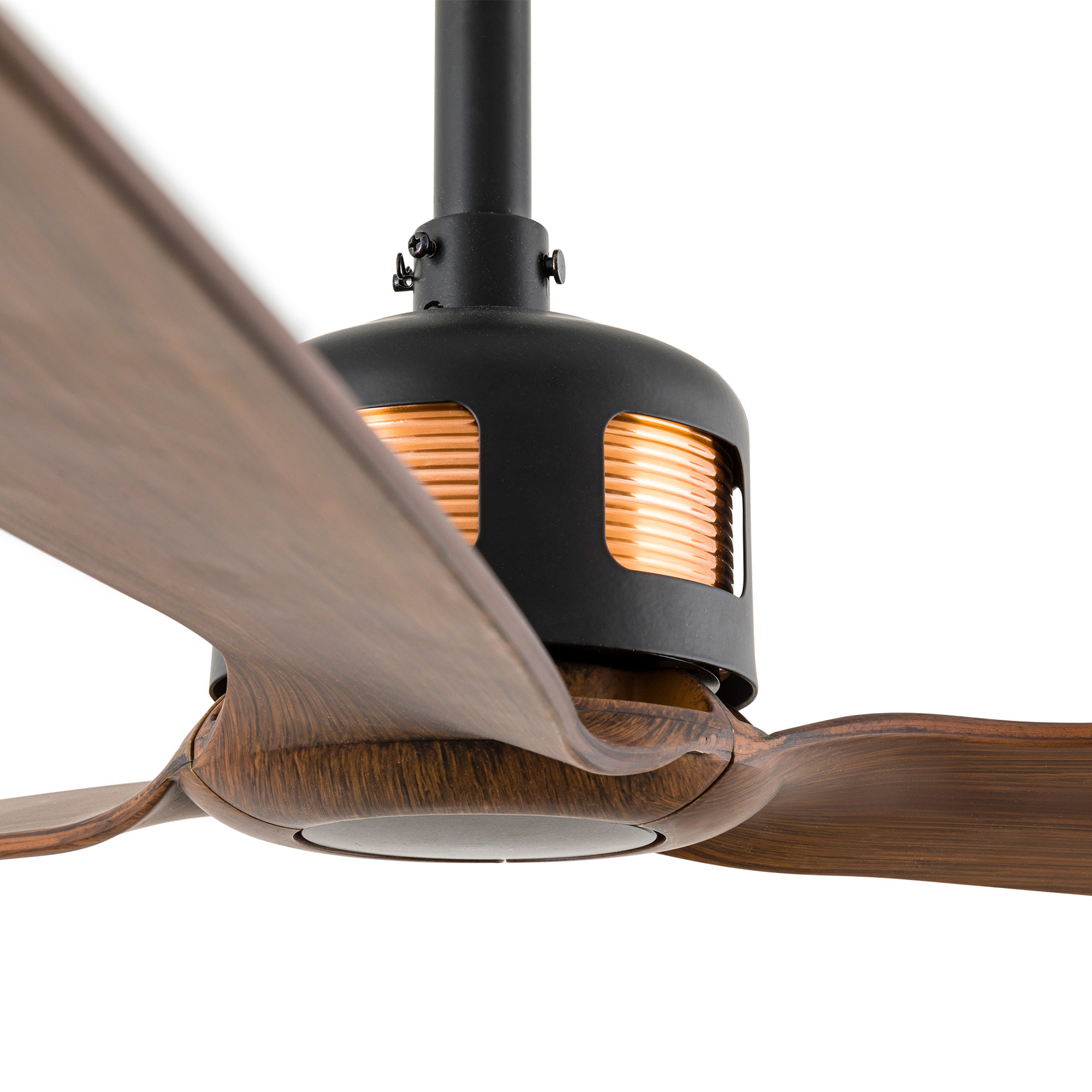 COPPER FAN M Ventilatore a soffitto nero/noce