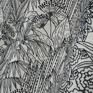 Rideau tamisant motif végétal exotique - Noir