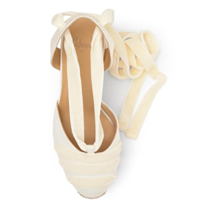 Alpargatas de cuña de mujer Cersei en raso con doble plataforma