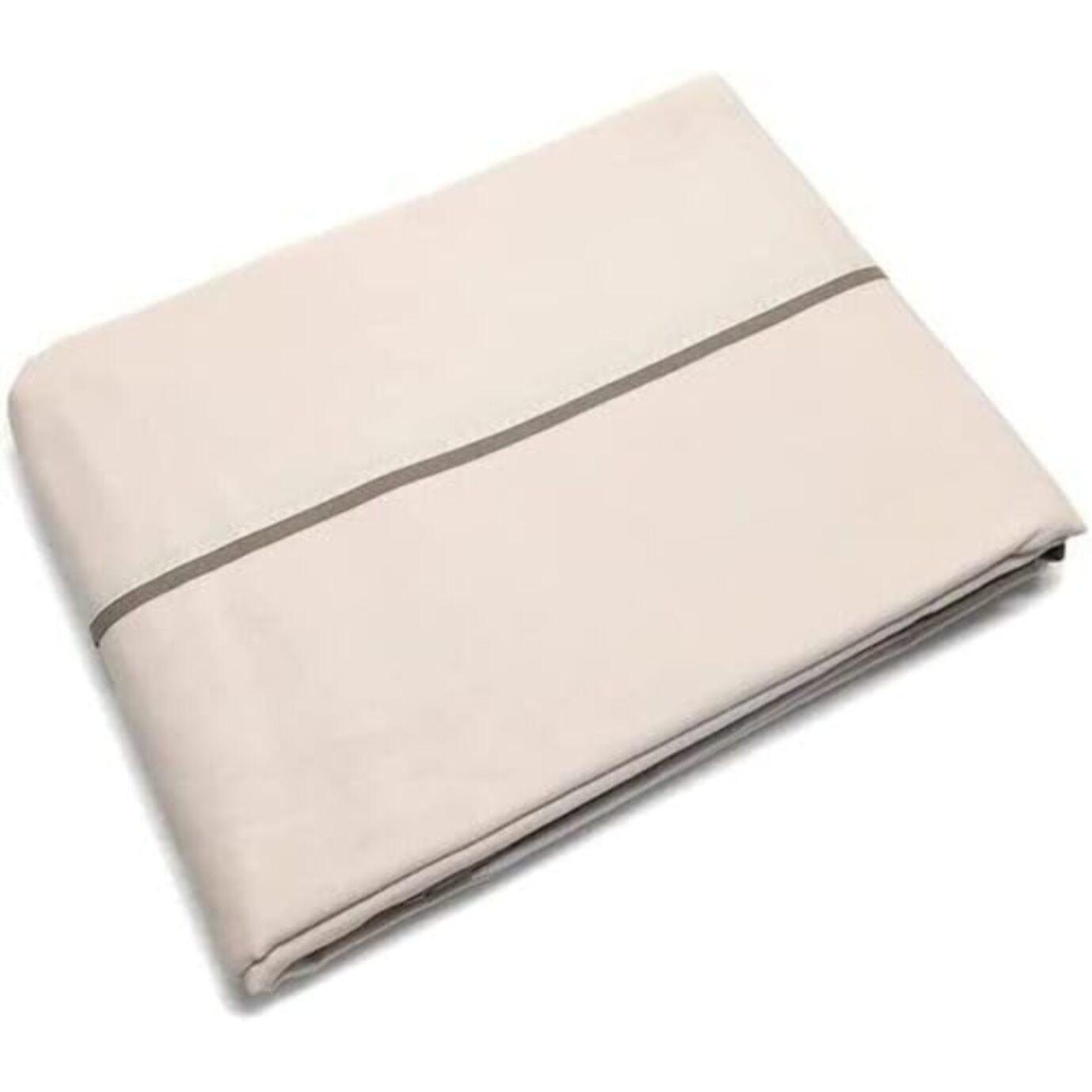 INTRECCI Completo Lenzuola Letto Matrimoniale in Cotone Bicolore, Set Biancheria Letto 2 Piazze Lenzuolo con Angoli + Lenzuolo Sopra + 1 Federa Panna Tortora