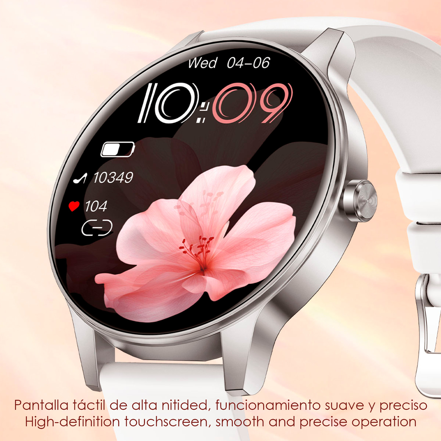 Smartwatch QS80 con llamadas BT, notificaciones push. Monitor deportivo y de salud. Correa de metal.