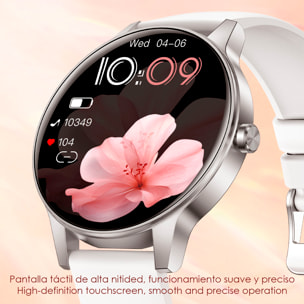 Smartwatch QS80 con llamadas BT, notificaciones push. Monitor deportivo y de salud. Correa de metal.