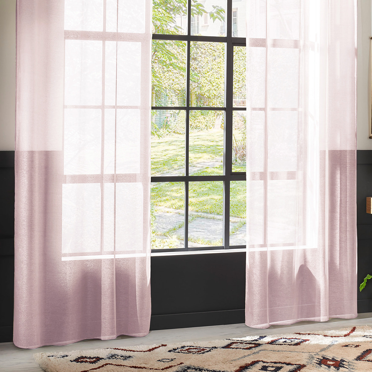 Voilage "Moly" rose clair 135x240cm